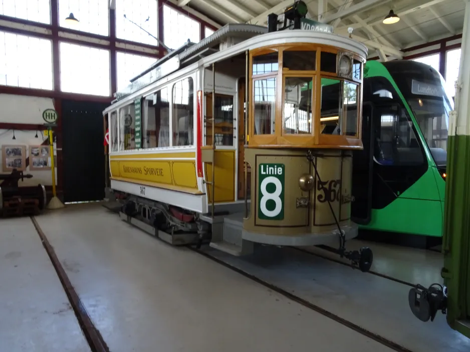 Skjoldenæsholm railcar 567 inside Valby Gamle Remise (2024)