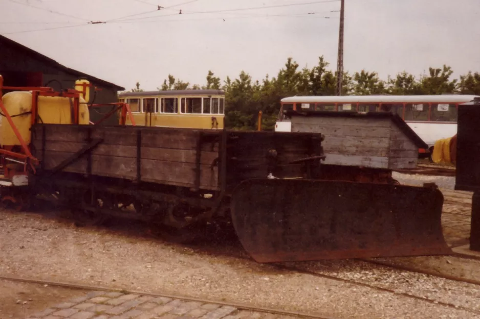 Skjoldenæsholm salt wagon on the entrance square The tram museum (1990)