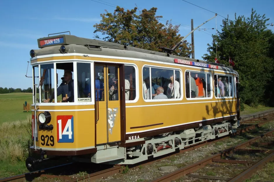 Skjoldenæsholm standard gauge with railcar 929 near Flemmingsminde (2008)