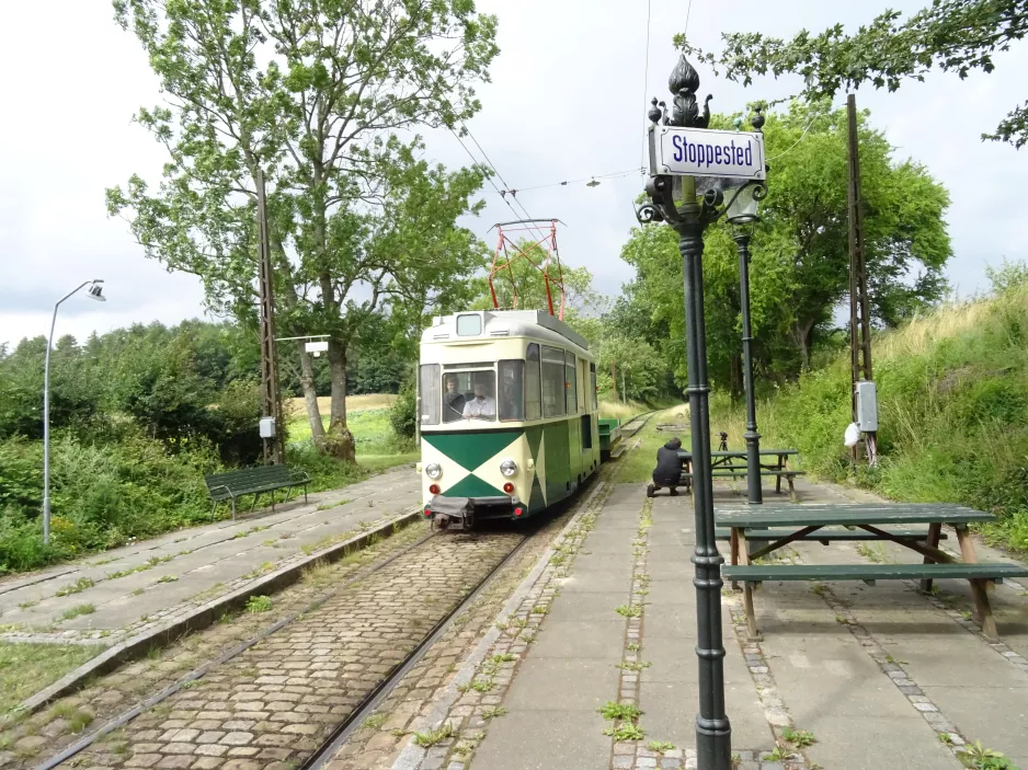 Skjoldenæsholm standard gauge with service vehicle 13 at Flemmingsminde (2021)