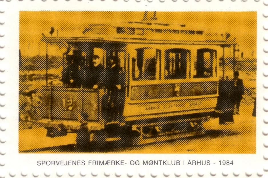 Stamp: Aarhus tram line 1 with railcar 12 at Dalgas Avenue (1904)