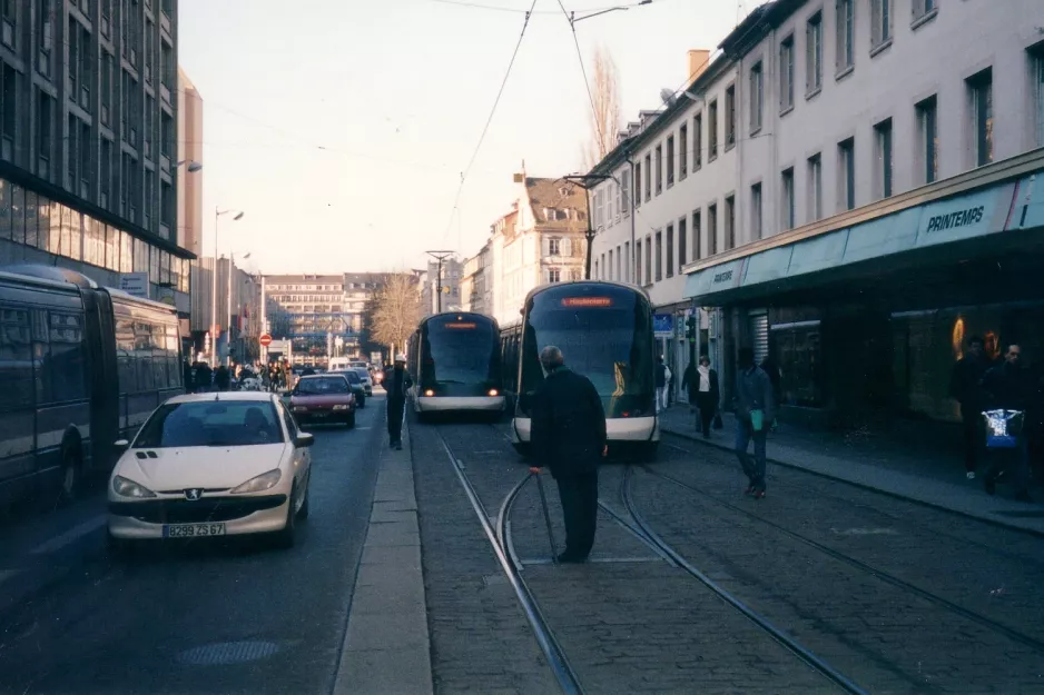 Strasbourg tram line A at Rue de Norer (2003)