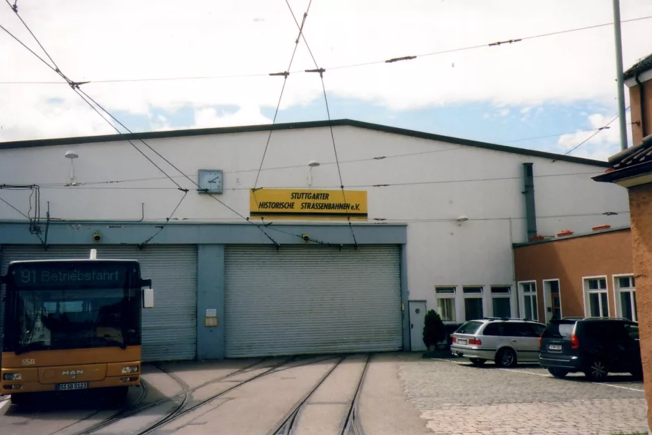 Stuttgart the entrance to Straßenbahnmuseum Zuffenhausen (2007)