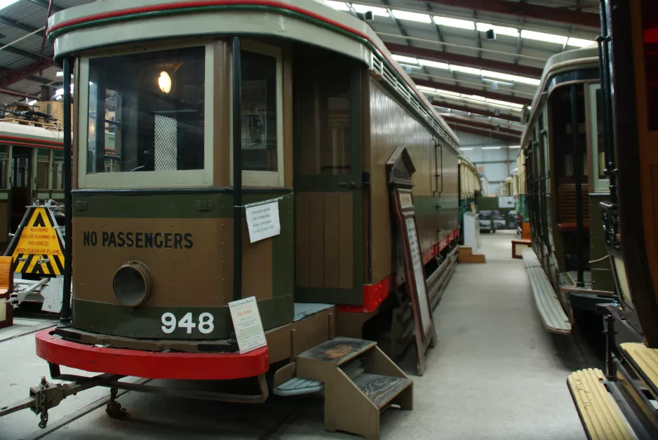 Sydney prison tram 948 in Sydney Tramway Museum (2015)