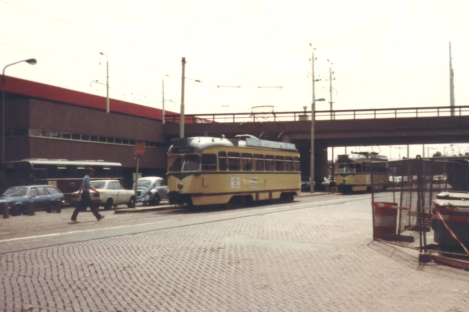 The Hague tram line 12 with railcar 1240 at Den Haag Centraal (1981)