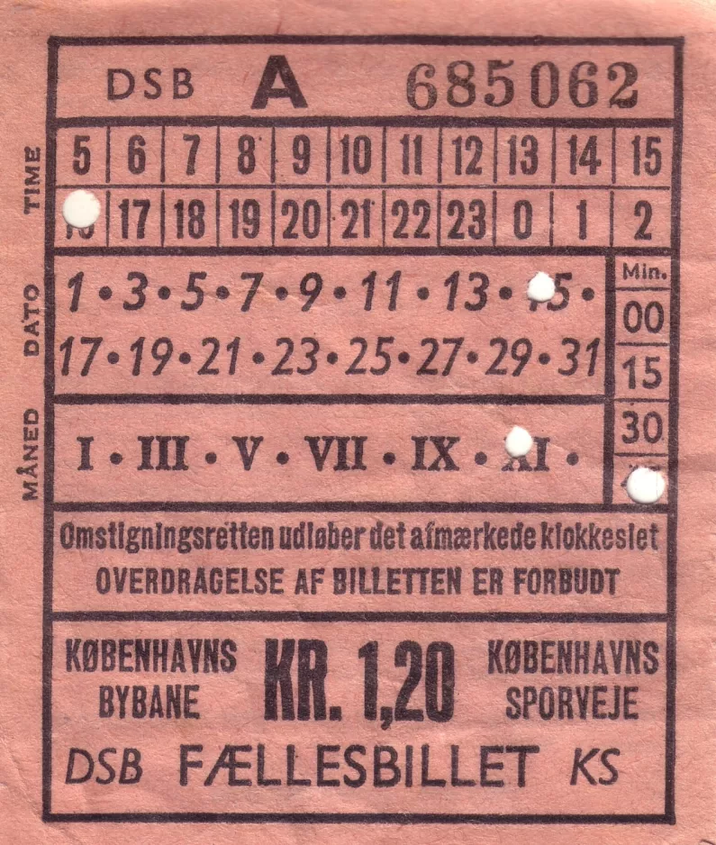 Transfer ticket: Overdragelse af billetten er forbudt
 (1965)