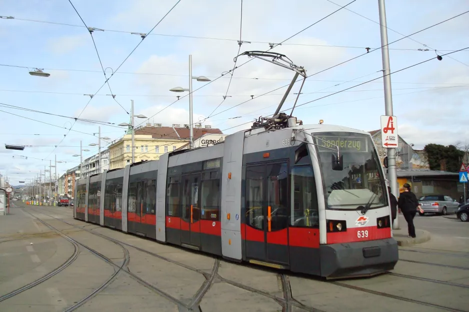 Vienna low-floor articulated tram 639 at Fickeysstr. (2010)