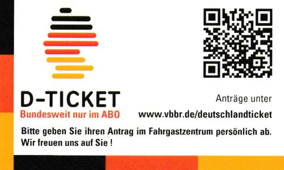 Visiting card: D-Ticket Bundesweit nur im ABO
 (2024)