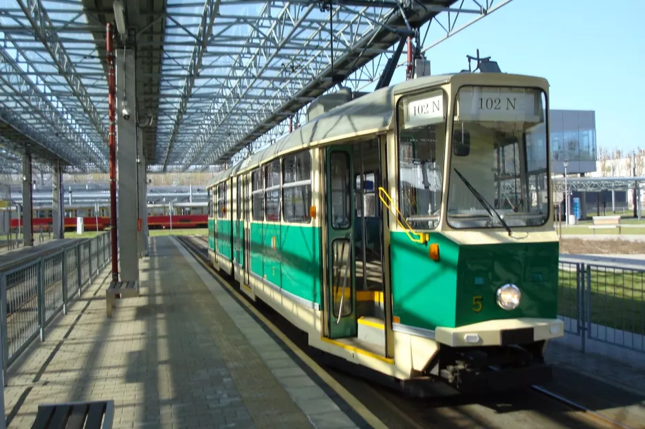 Warsaw museum tram 5 at Metro Młociny (2011)