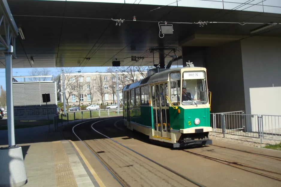 Warsaw museum tram 5, the front Metro Młociny (2011)