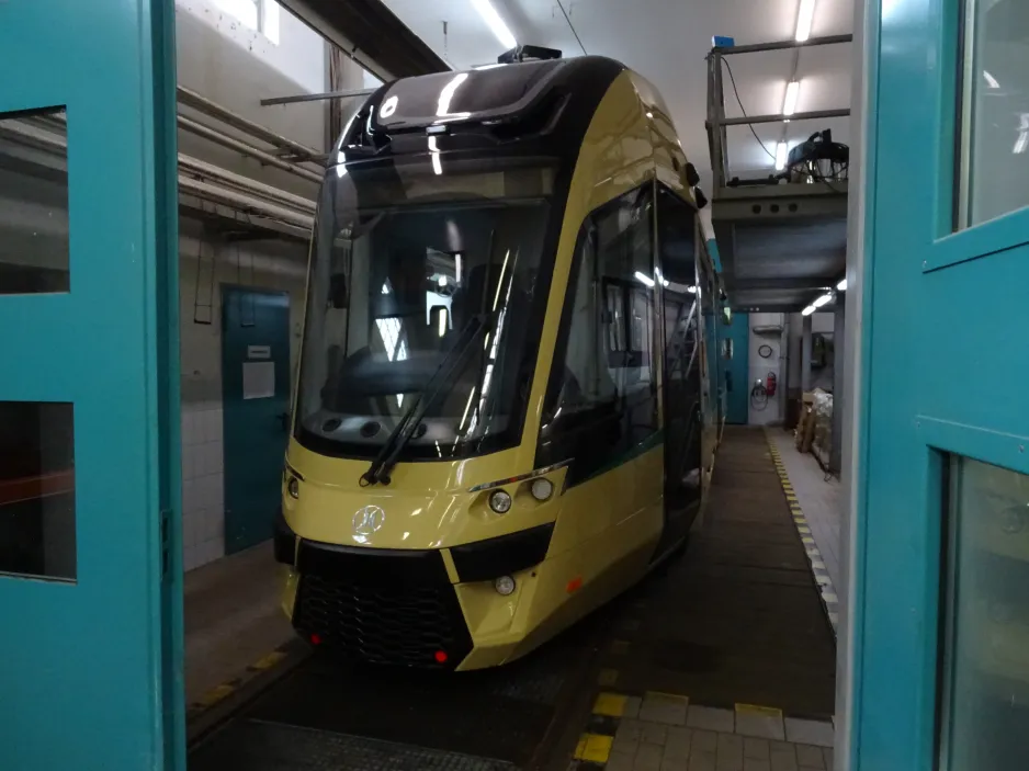 Woltersdorf low-floor railcar 43 inside Woltersdorfer Straßenbahn (2024)