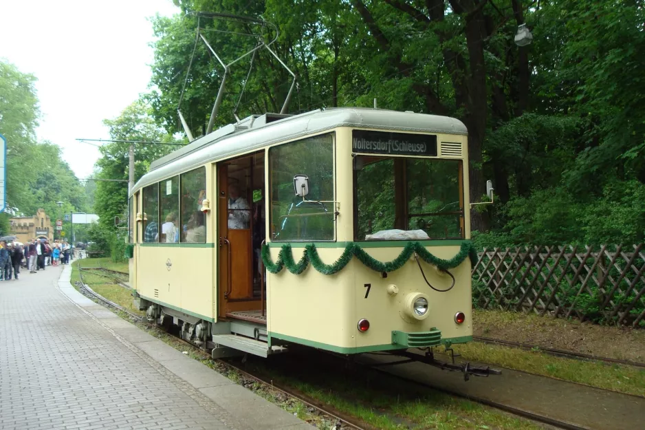 Woltersdorf museum line Tramtouren with museum tram 7 at S-Bahnhof Rahnsdorf (2013)