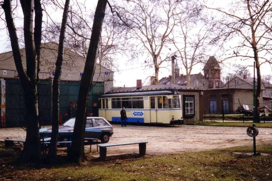 Woltersdorf sidecar 90 in front of Woltersdorfer Straßenbahn (1994)