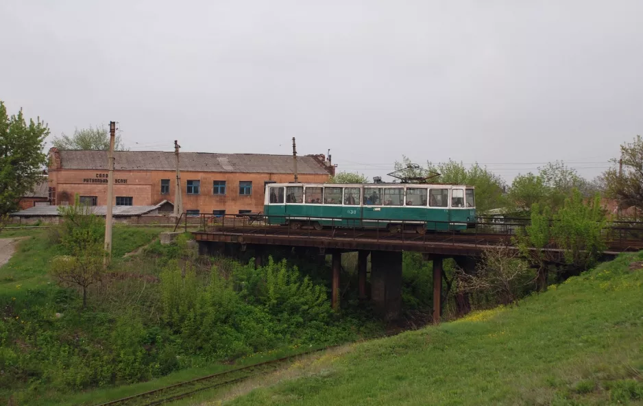 Yenakiieve tram line 4 with railcar 030 near Vulytsya Tiunova (2011)