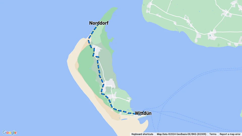 Amrumer Inselbahn route map