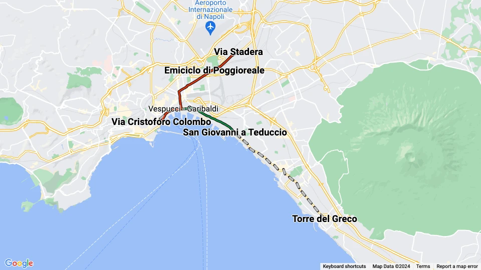 Azienda Napoletana Mobilitá (ANM) route map