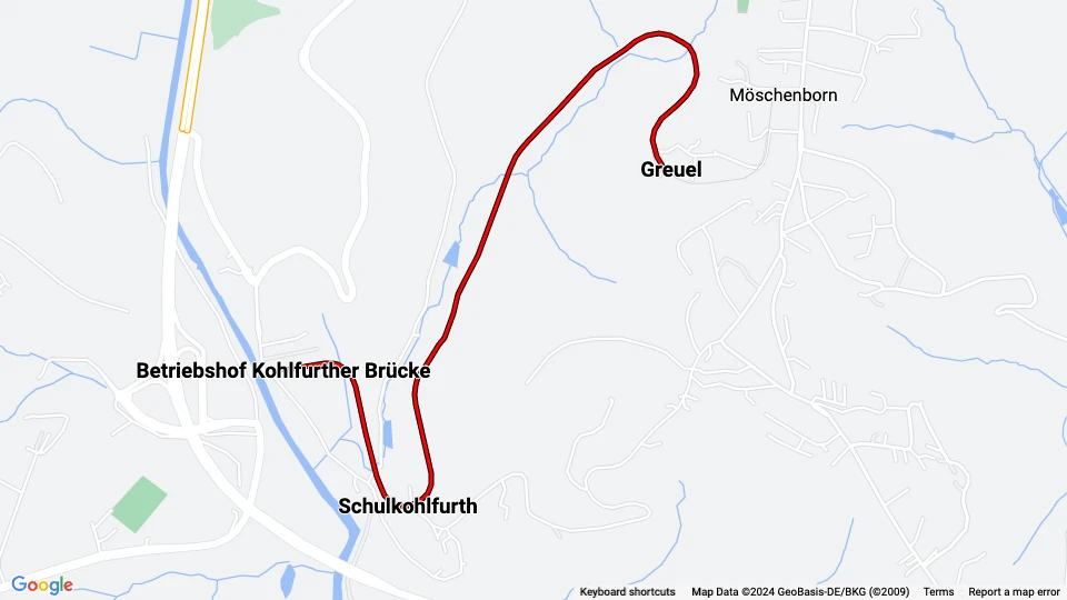 Bergischen Museumsbahnen (BMB) route map
