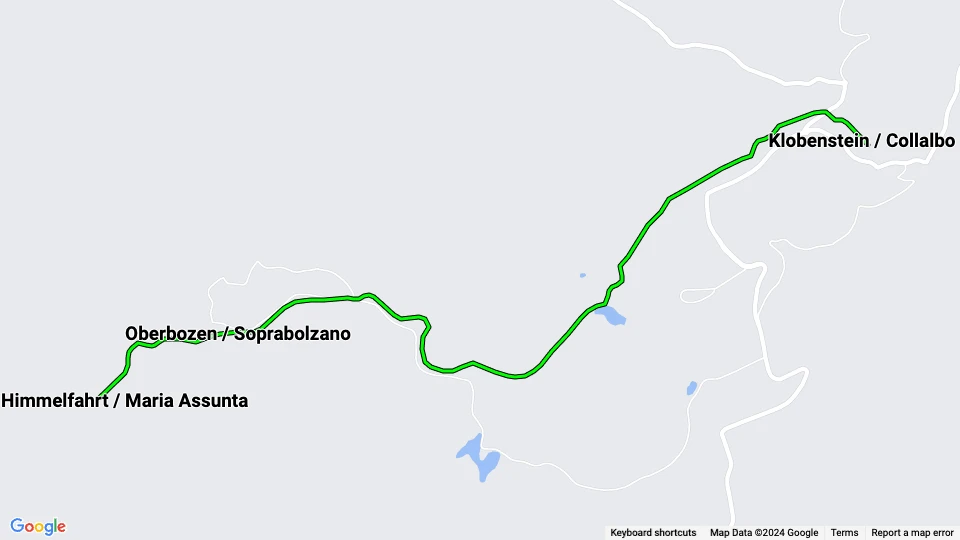 Bolzano regional line 160: Maria Himmelfahrt / Maria Assunta - Klobenstein / Collalbo route map