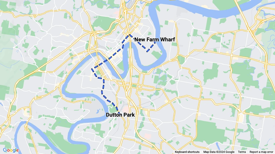 Brisbane tram line 78: New Farm Wharf - Dutton Park route map