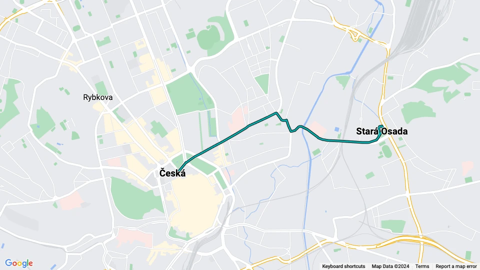 Brno tram line 3: Stará Osada - Česká route map