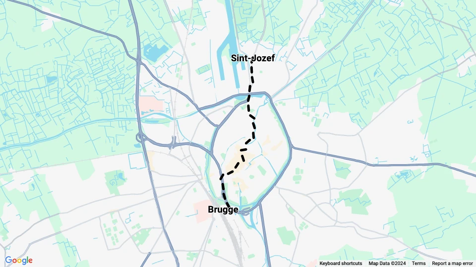 Bruges tram line 4: Brugge - Sint-Jozef route map