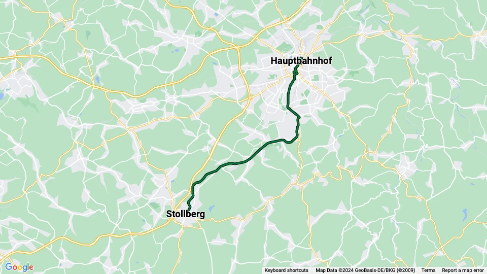 City-Bahn Chemnitz (CB) route map