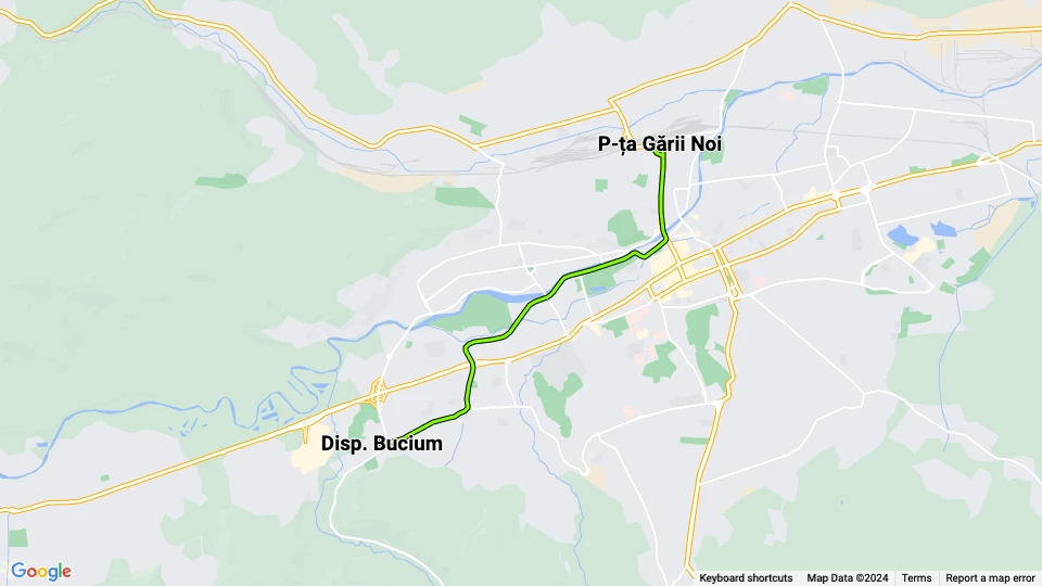 Cluj-Napoca extra line 101: Disp. Bucium - P-ța Gării Noi route map