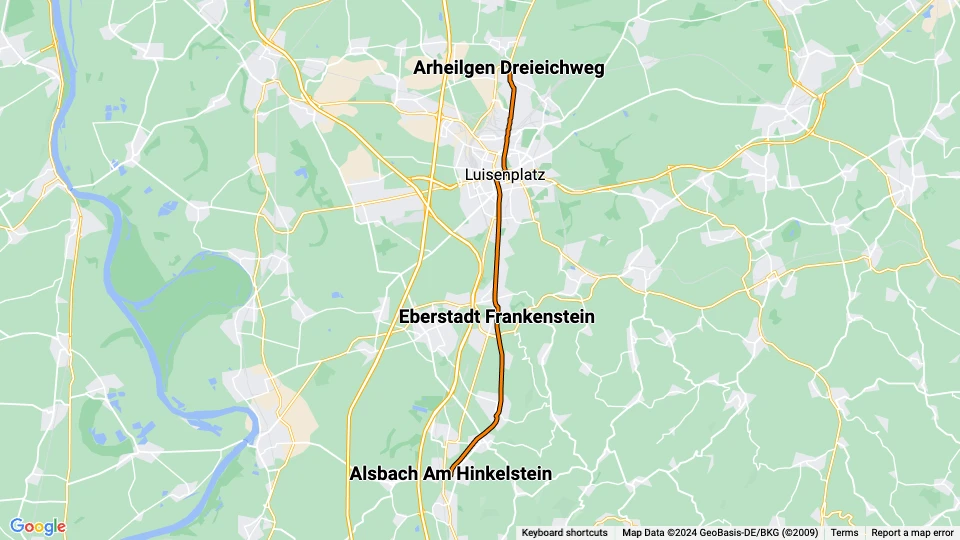 Darmstadt fast line 6 route map