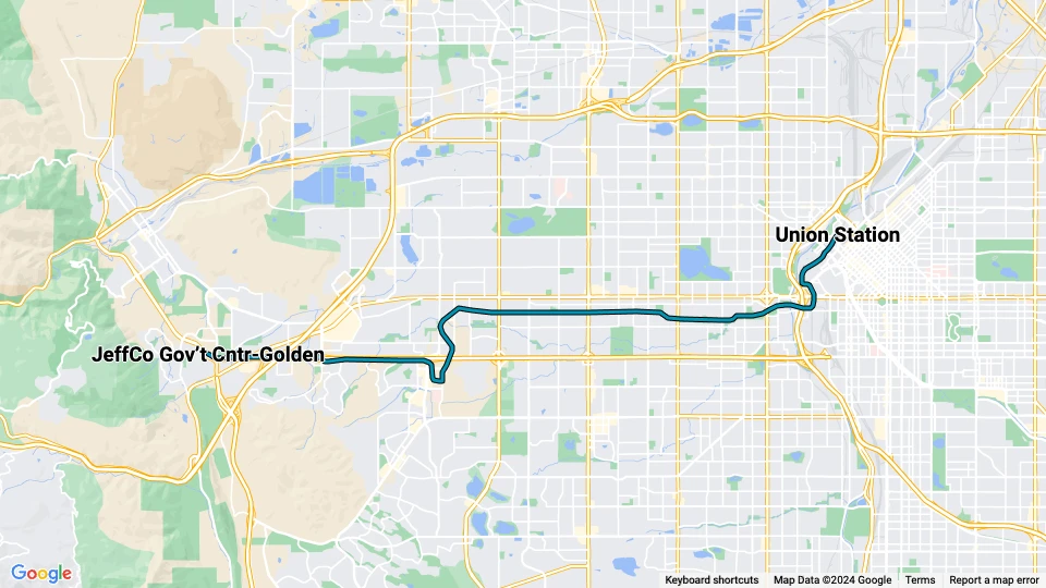 Denver tram line W: Union Station - JeffCo Gov