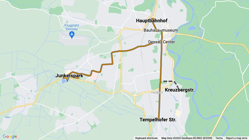 Dessauer Versorgungs- und Verkehrsgesellschaft (DVV) route map