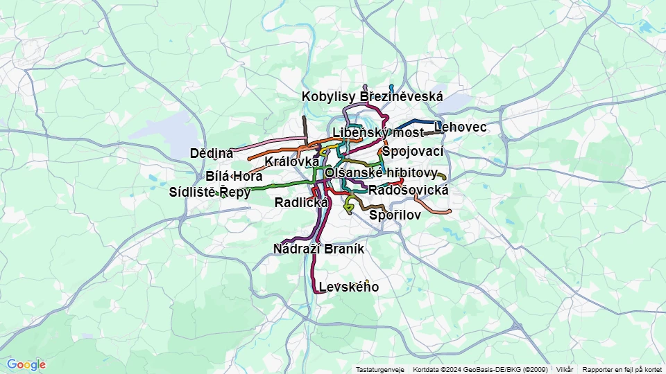 Dopravní podnik hlavního města Prahy (DPP) route map