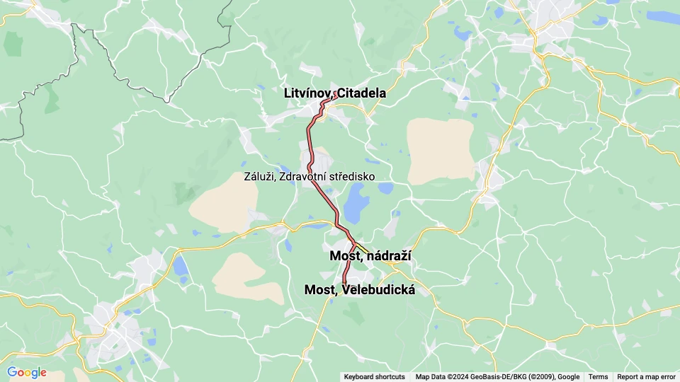 Dopravní podnik měst Mostu a Litvínova (DPMML) route map