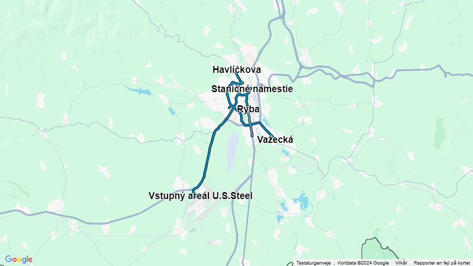 Dopravný podnik mesta Košice (DPMK) route map