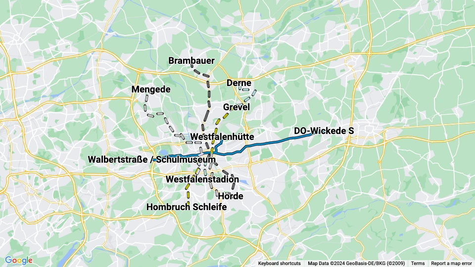 Dortmunder Stadtwerke (DSW21) route map