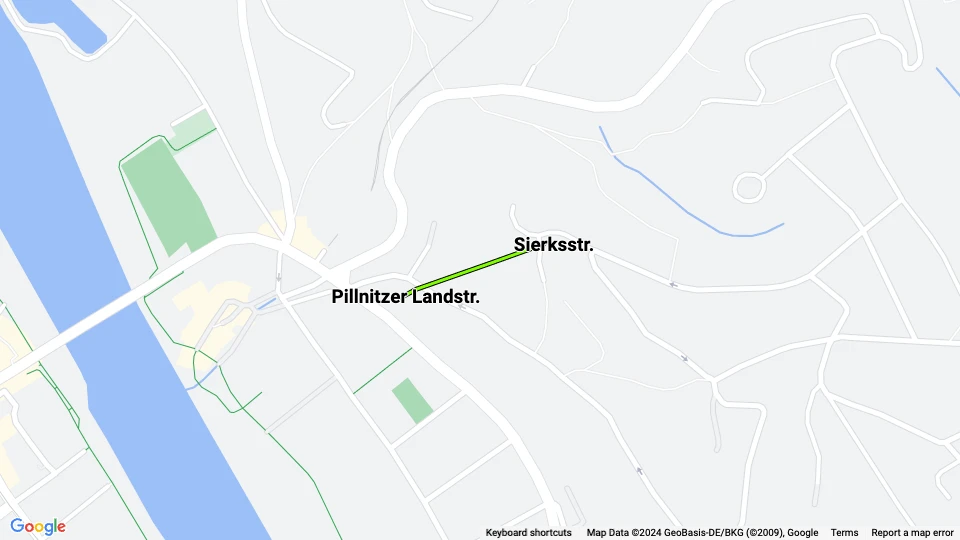Dresden Schwebeseilbahn: Pillnitzer Landstr. - Sierksstr. route map