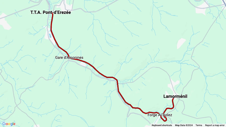 Érezée: T.T.A. Pont-d'Erezée - Lamorménil route map