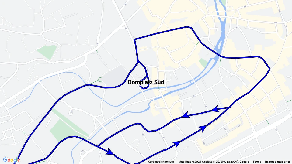 Erfurt Stadtrundfahrten route map