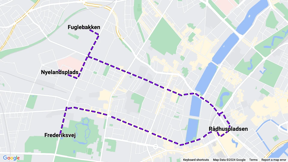 Frederiksberg Sporveje (FS) route map
