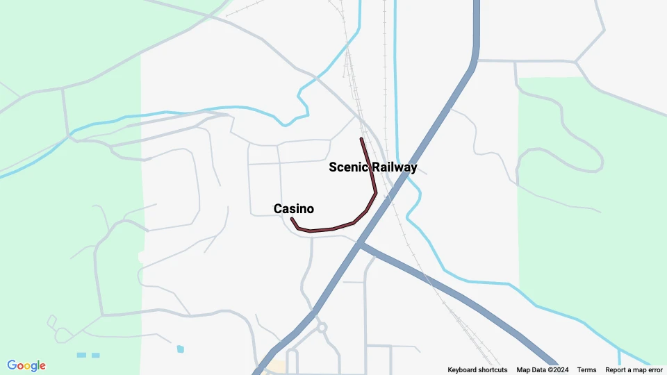 French Lick museum line: Casino - Scenic Railway route map