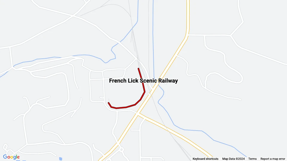 French Lick Scenic Railway route map