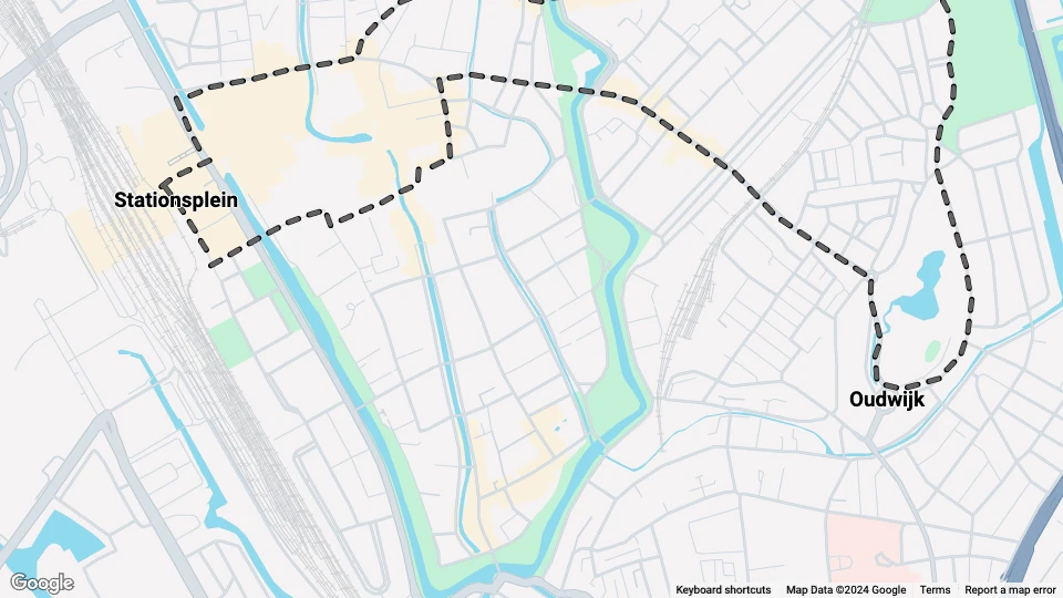 Gemeentelijk Gas-, Electriciteits-, Tram- en Radiobedrijf Utrecht (GETRU) route map