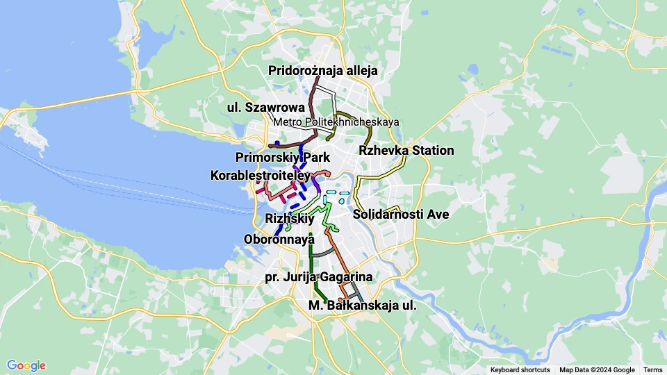 Gorelektrotrans route map