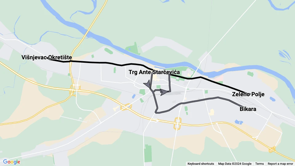 Gradski Prijevoz Putnika Osijek (GPP) route map