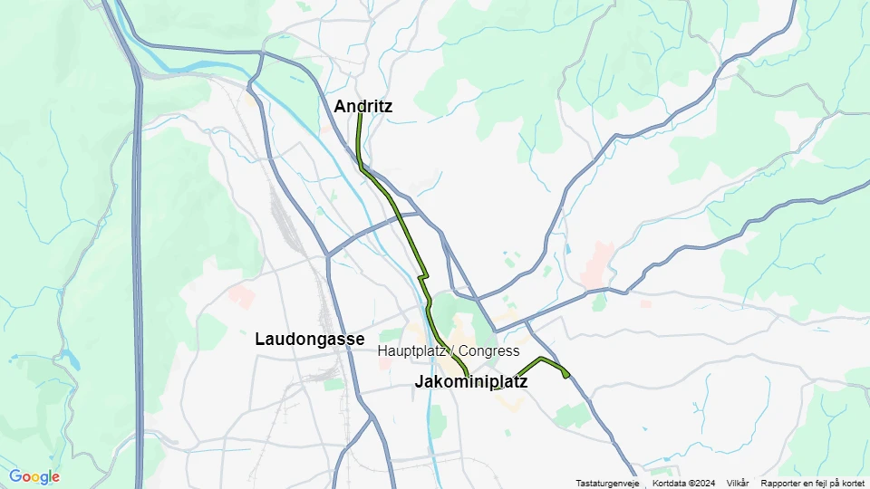 Graz extra line 3: Krenngasse - Andritz route map