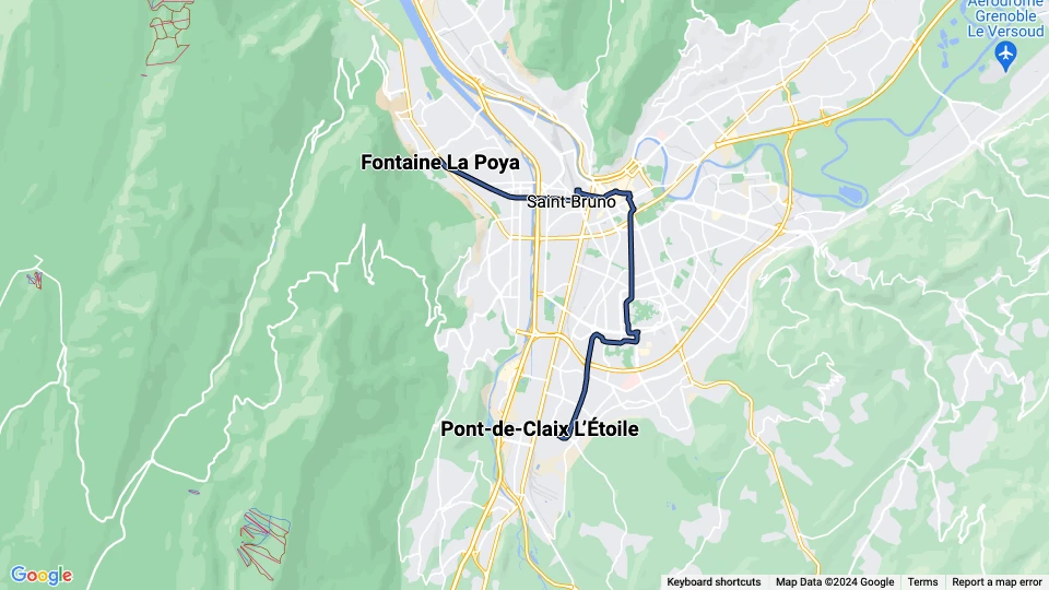 Grenoble tram line A: Fontaine La Poya - Pont-de-Claix L