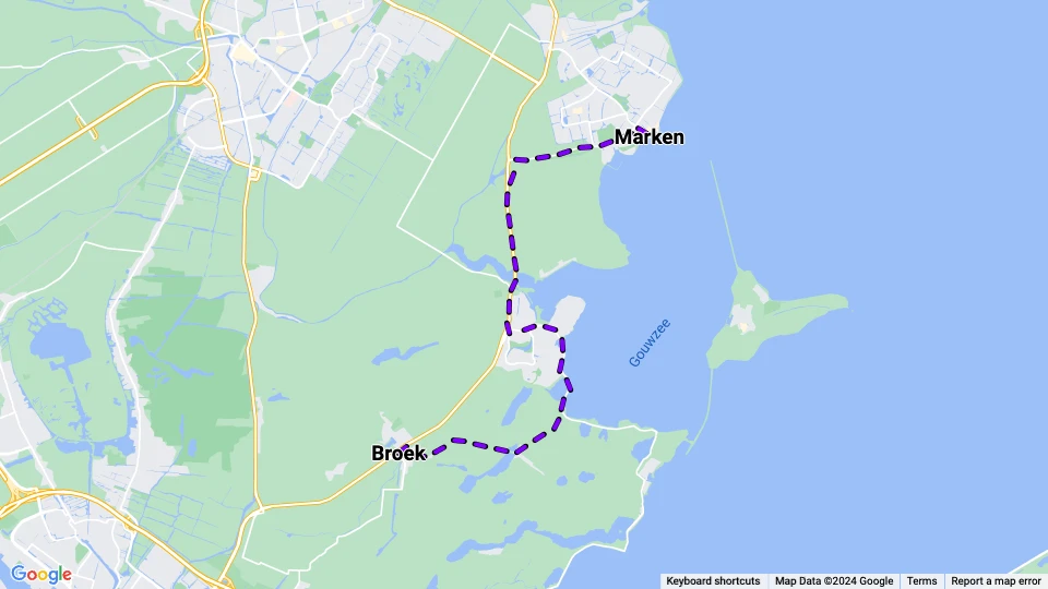 Haarlem regional line L: Broek - Marken route map