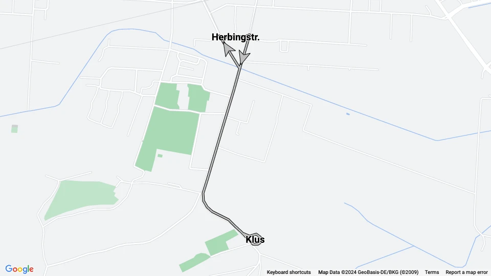 Halberstadt tram line 3: Klus - Herbingstr. route map