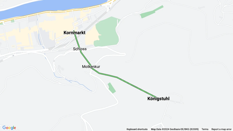 Heidelberg Bergbahn route map