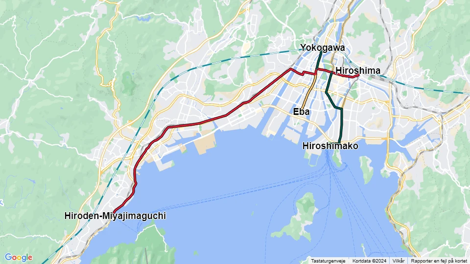 Hiroshima Electric Railway route map