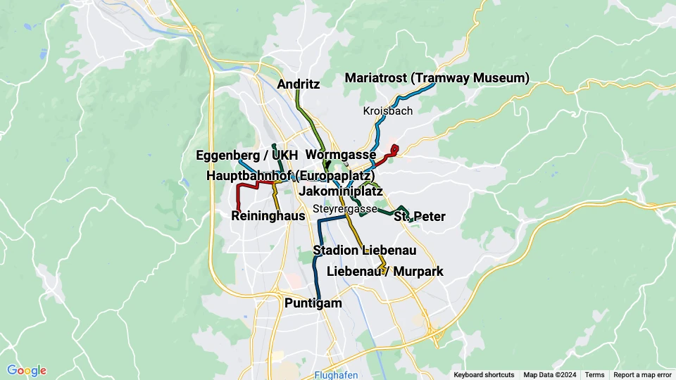 Holding Graz Linien route map